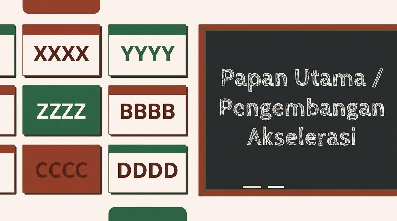 Kartu kode emiten abstrak dengan papan pencatatan untuk membaca kode emiten.